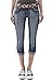 WallFlower Juniors Belted Denim Cuffed Capri