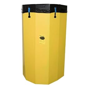Bagger Bin. Pop-open trash bag holder.