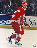 Luc Robitaille Autographed / Signed On Ice Detroit Red Wings Photo