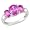 3-1/2 ct.t.w. Pink Sapphire 3-Stone Ring in Silver