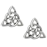 Sterling Silver Triangular Celtic Knot Stud Earrings