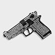 Silver Star BLACK GUN BLING Belt Buckle