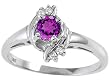 0.39 cttw 10k Gold Genuine Amethyst and Diamond Ring - White or Yellow Gold