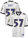 Baltimore Ravens Bart Scott Replica Adult White Sale Jersey, Size= Medium