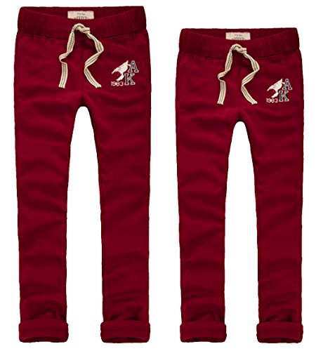 T&Mates Christmas Mens Cotton Jogging Sweatpants Casual Sport Running Pants (8901WineRed Size M)