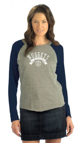 Denver Nuggets Women's Tri Blend Long Sleeve Raglan Top- by Alyssa Milano