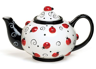 Ladybug With Swirls Teapot For Kitchen Decor And Teas Ladybug With Swirls Teapot For Kitchen Decor And Teas