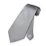 100% SILK Solid Silver Gray Neck Tie. Grey Men's NeckTie.