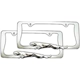 2 Jaguar Chrome License Plate Frames 