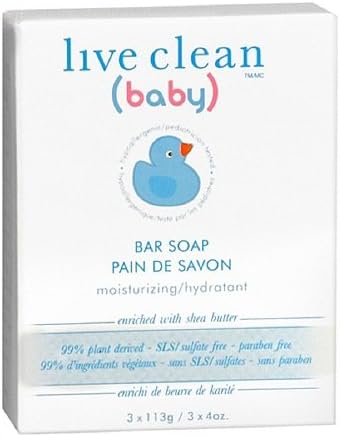 Live Clean Baby Moisturizing Bar Soap 3 Pack 4 oz