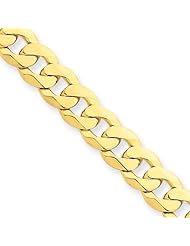 6.1mm, 14 Karat Yellow Gold, Beveled Curb Chain - 8 inch