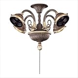 41h966o2wQL. SL160  Curly Cue Four Bulb Universal Ceiling Fan Light Kit in Golden Bronze