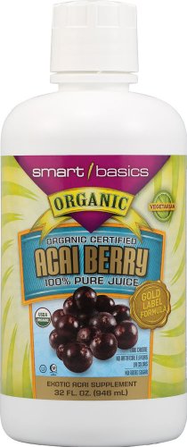 Smart Basics Organic Certified Acai Berry Gold 100% Pure Juice