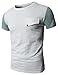 H2H Mens Slub Cotton Crew Neck T-shirts with Non-pocket