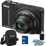 Nikon COOLPIX S9100 12MP Black Digital Camera 4GB Bundle - Includes COOLPIX ....