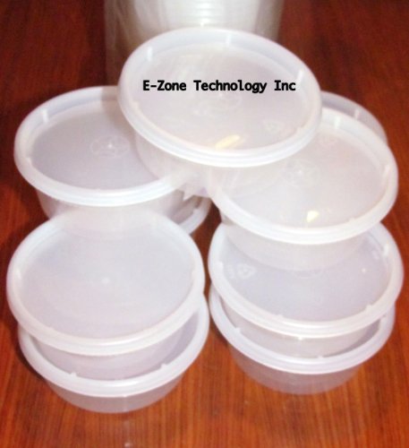 50 Sets 8oz Plastic Soup /Deli Food Containers with Lids