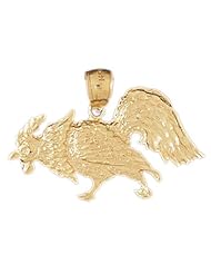 Dazzlers Solid 14k Gold Rooster Charm Pendant Available in three colors from jewelsberry (weights: 4.8 grams only)