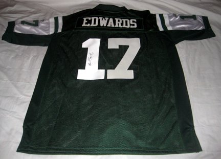 Braylon Edwards Autographed Green New York Jets Jersey W/PROOF, Picture of Braylon Signing for Us.