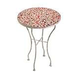 Decorative Mosaic Tile Design Accent Round Side Table