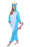 NEWCOSPLAY Unicorn Set Unisex Adult Onesies Pajamas Halloween Costumes (L, unicorn blue)