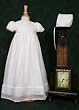 Laura Ashley Christening Collection - 26" Organza Lattice Gown W/Daisy Trim - 3 Mo