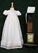 Laura Ashley Christening Collection - 26" Organza Lattice Gown W/Daisy Trim - 3 Mo