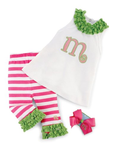 Baby Girl Pink Initial Tunic Leggings and Hair Bow Set, Letter