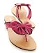 Fuchsia Faux Leather Bow Stitch Thong Flip-Flop Sandals