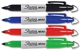 Sharpie Mini Permanent Marker Portable Fine Assorted Black Blue Red Green Ref S0811250 [Wallet 4]