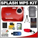 Bell & Howell Splash WP5 Waterproof Digital Camera (Red) with 2GB Card, Reader & Pouch + Batteries + Floating Strap + Accessory Kit