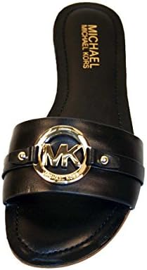 MICHAEL Michael Kors Women's Molly Silde Sandal Black Leather 9 M US