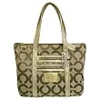 Coach Signature Poppy Op Gold Glam Khaki Purse 13826