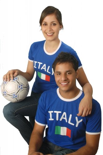 BRUBAKER Italien Fan T-Shirt Blau Gr. XXXL