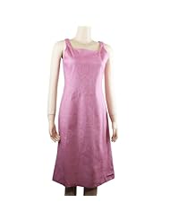 Pleated Fitted Linen/Rayon/Spandex Sleeveless Evening Dress 