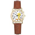 Ladies Armitron Tweety Bird Musical Goldtone Watch - Brown