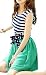 Allegra K Ladies Sleeveless Scoop Neck Striped Mini Dress Blue Green White XS