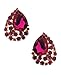 Women's Evening Teardrop Gemstone Cluster Fashion Clip On Earrings