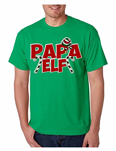 Allntrends Men's T Shirt Papa Elf Ugly Christmas Cool Holiday Gift Idea