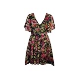Banana Flame Wrap Front Floral Dress
