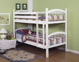 Linon Twin-Size Bunk Bed, White Image of Linon Twin-Size Bunk Bed, White