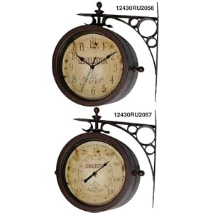 Infinity Two Sided Charlston Station Clock Thermometer