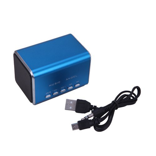 HDEÂ® Blue Portable Mini Music Angel Speaker w/ Mini SD Card Slot