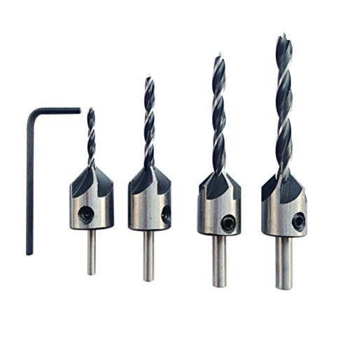 Drill ZMZ Reamer Drill Bit Woodwork Countersink Drill Bit Set Carpentry 4Pcs