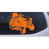 6in X 5.1in Orange -- Lawn Mower Lawn Care Landscaping Business Car Window Wall... by Rad Dezigns