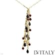 DV ITALY Stylish Cross Necklace With 40.20ctw Precious Stones - Genuine CARNELIANs and Topazes Beautifully Crafted in 14K/925 Gold plated Silver. Total item weight 28.8g Length 16in