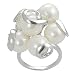 Silvertone Faux Pearl Swirl Ring (Sizes 5 - 9 available)