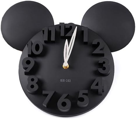 Cody Vanbelle Modern Design Mickey Mouse Big Digit 5D Wall Clock Home Decor Decoration(black)