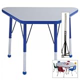 Standard Adjustable Learning Table with Nylon Swivel Glides (Blue) (19-30H x 29.6W x 17.75D)