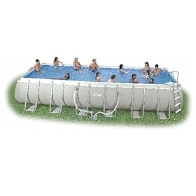 24' x 12' x 52 Rectangular Ultra Frame Pool Set (with Filter Pump, Saltwater System, Ladder, Ground... by Intex