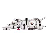 Kelvin K. 17 PC 7-ply Crystal Stainless Steel Cookware